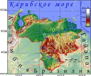 7.3 физическая карта Венесуэлы