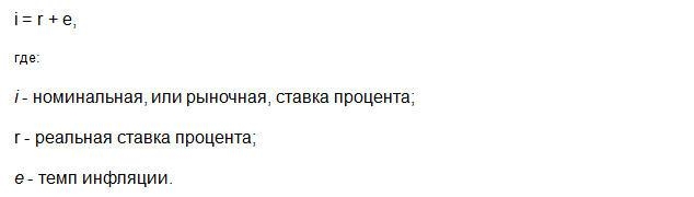 формула вычесления инфляции