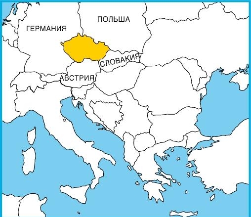 Расположение Чехии