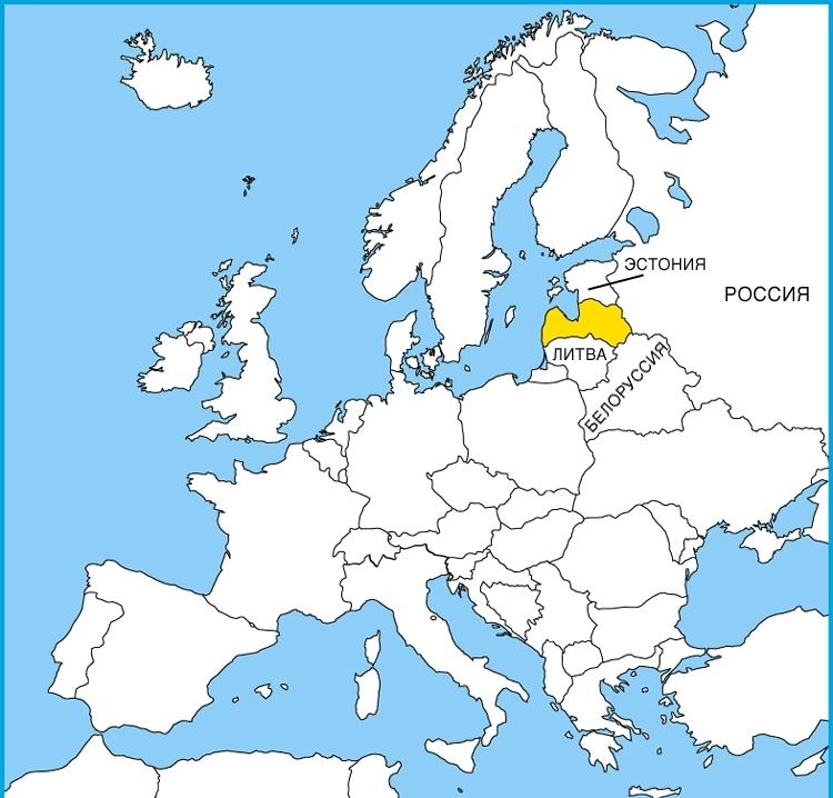 Расположение Латвии