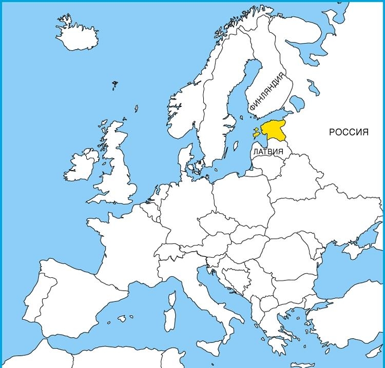 Расположение Эстонии